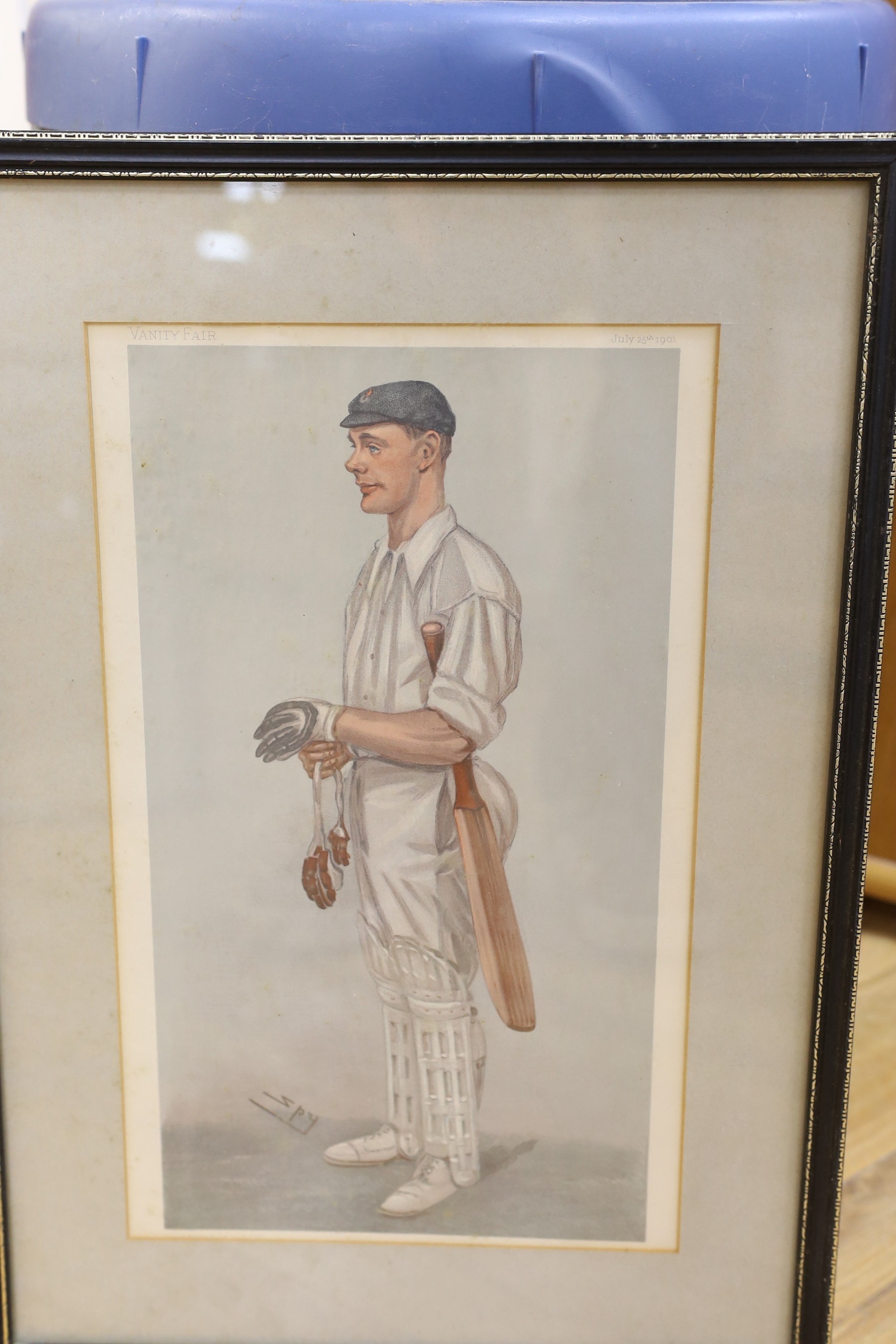 Spy (Vanity Fair), four prints of cricketers, 'July 1901', 'The Champion County', 'Plum' and 'Sammy', largest 40 x 26cm